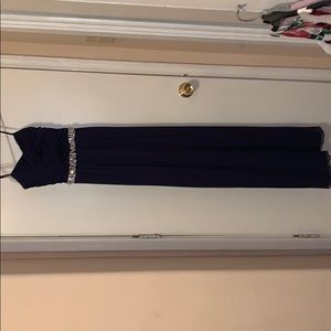 Navy Blue strapless long dress